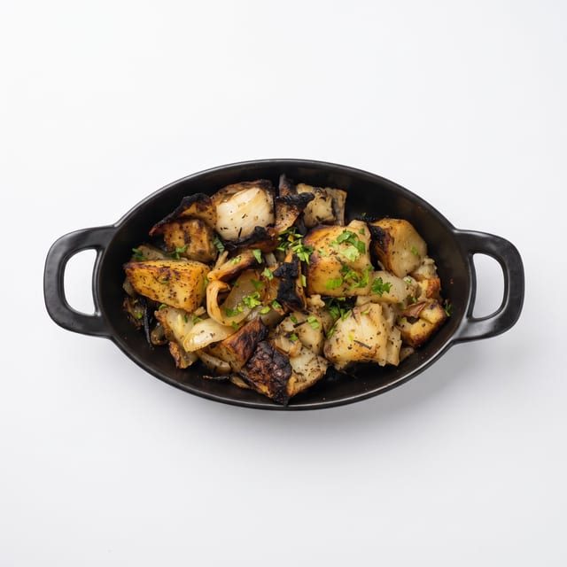 Roasted Potatoes and Onions.